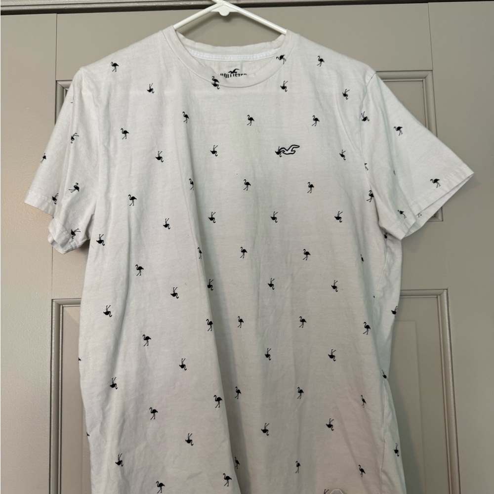 Hollister White Printed Men's Shirt